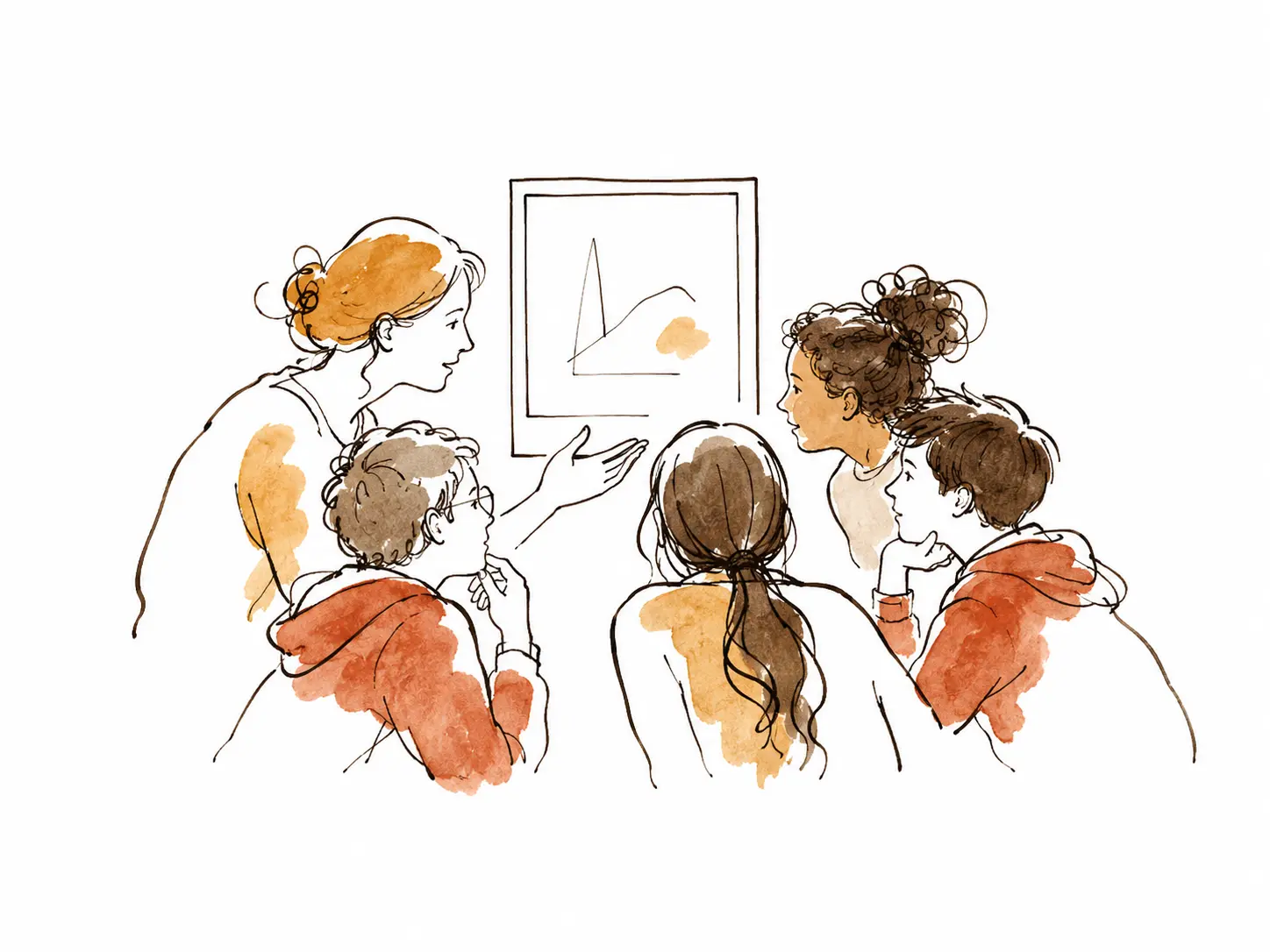 Art per pensar i enraonar: alumnat i docent conversant davant d'una obra